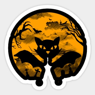 Happy halloween black cat Sticker